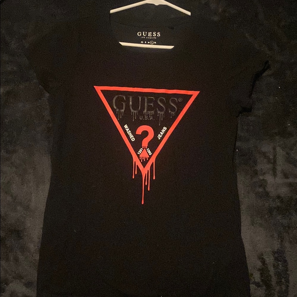Guess Black T-Shirt with Red Logo